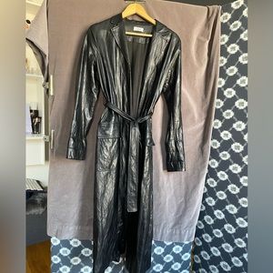 Leather trench coat black